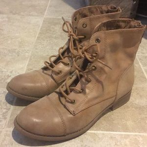 G by Guess tan combat boots